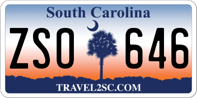 SC license plate ZSO646