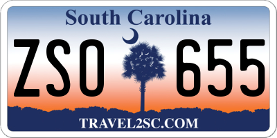 SC license plate ZSO655