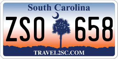 SC license plate ZSO658