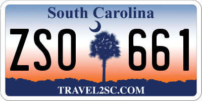SC license plate ZSO661