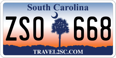 SC license plate ZSO668