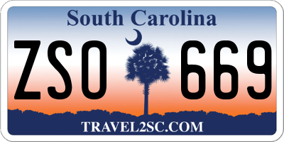 SC license plate ZSO669