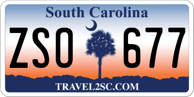SC license plate ZSO677