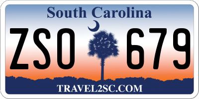 SC license plate ZSO679