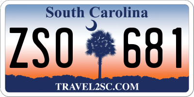 SC license plate ZSO681
