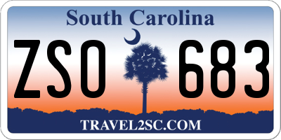 SC license plate ZSO683
