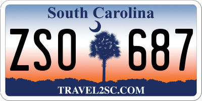 SC license plate ZSO687