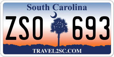 SC license plate ZSO693