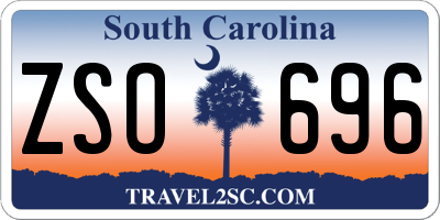 SC license plate ZSO696