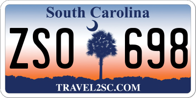 SC license plate ZSO698