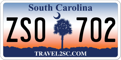 SC license plate ZSO702