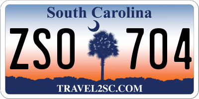 SC license plate ZSO704