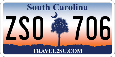 SC license plate ZSO706