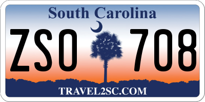 SC license plate ZSO708