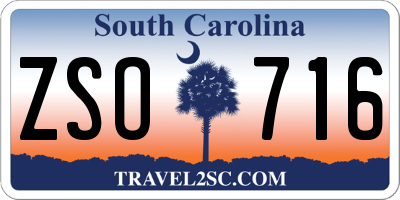 SC license plate ZSO716
