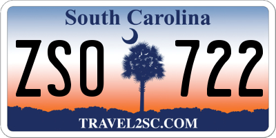 SC license plate ZSO722
