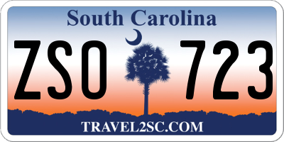 SC license plate ZSO723