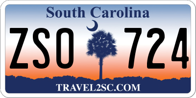 SC license plate ZSO724
