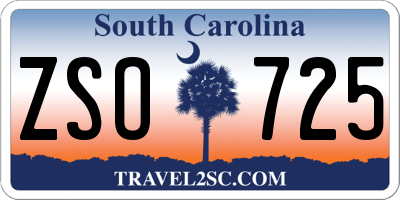 SC license plate ZSO725