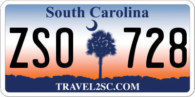 SC license plate ZSO728
