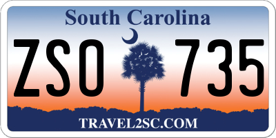 SC license plate ZSO735
