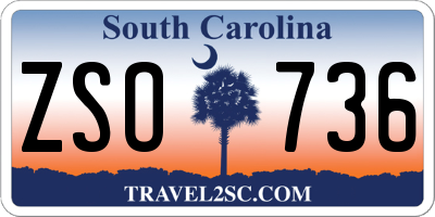 SC license plate ZSO736