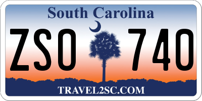 SC license plate ZSO740
