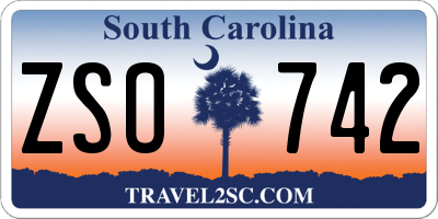 SC license plate ZSO742