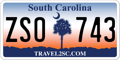 SC license plate ZSO743