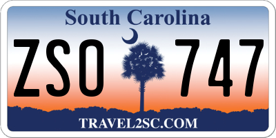SC license plate ZSO747