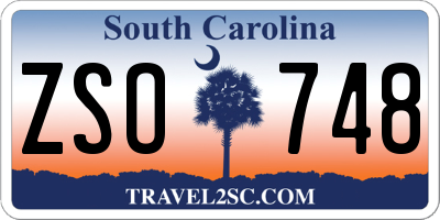 SC license plate ZSO748