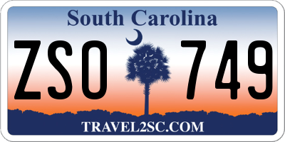 SC license plate ZSO749