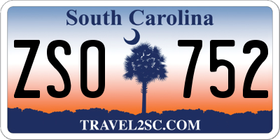 SC license plate ZSO752