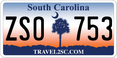 SC license plate ZSO753