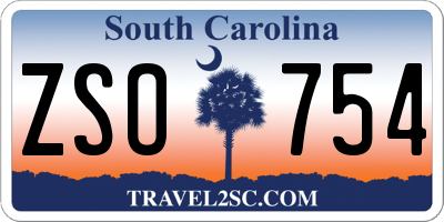 SC license plate ZSO754
