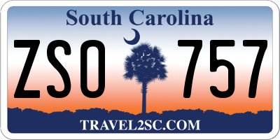 SC license plate ZSO757