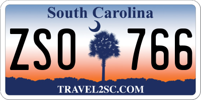 SC license plate ZSO766