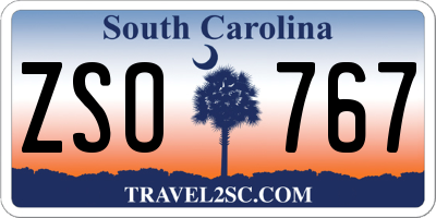 SC license plate ZSO767