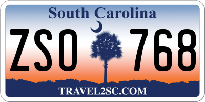 SC license plate ZSO768