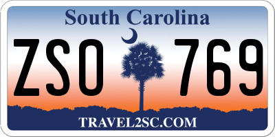 SC license plate ZSO769