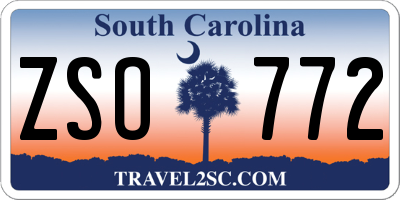 SC license plate ZSO772