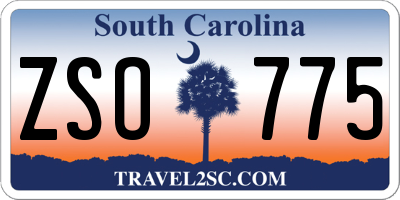 SC license plate ZSO775