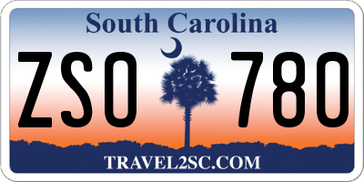 SC license plate ZSO780