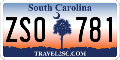 SC license plate ZSO781