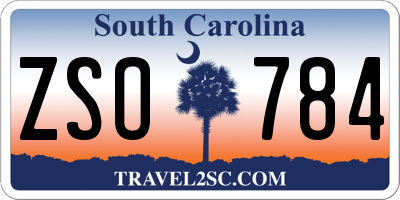 SC license plate ZSO784