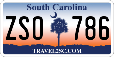 SC license plate ZSO786