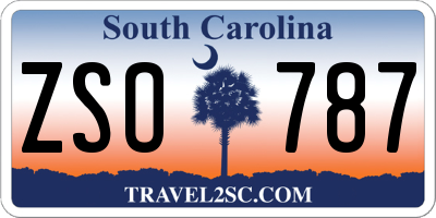 SC license plate ZSO787