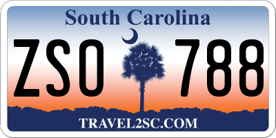 SC license plate ZSO788