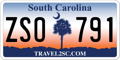 SC license plate ZSO791
