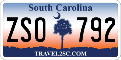 SC license plate ZSO792